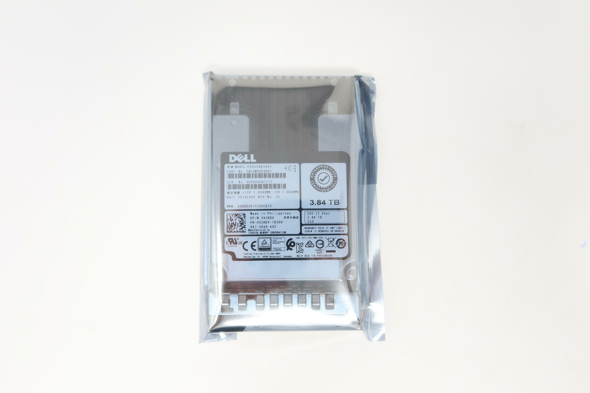 XCRDV Dell 3.84TB 12Gb/s RI SAS SSD 2.5